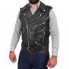 Men's Leather Multi-Purpose Waistcoat Black
