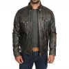 Men's Soft Leather Biker Jacket Black