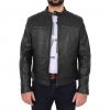 Men's Soft Leather Casual Plain Zip Jacket