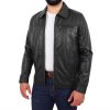 Men's Leather Detachable Hoodie Jacket