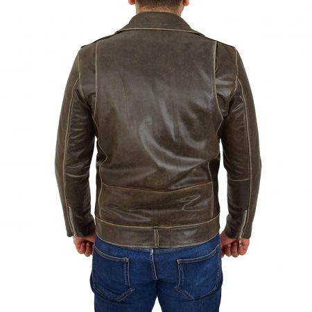 Mens Leather Biker Brando Design Jacket Neil Brown