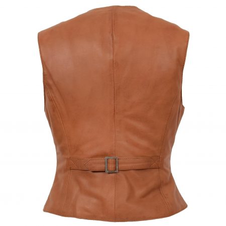Women's Classic Tan Leather Waistcoat