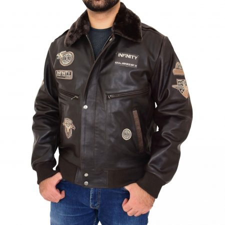 Men's Leather Bomber Pilot Jacket
