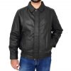 Men's Brown Classic Bomber Style Leather Jacket