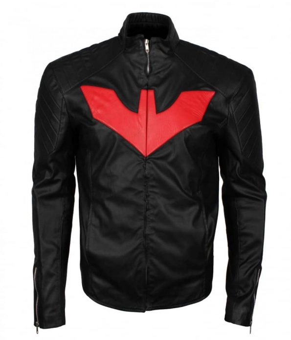 Batman Beyond Terry Mcginnis Faux Black Leather Jacket Costume