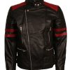 Over Watch Soldier 76 Inspired Biker Black Leather Motorcycle Jacket