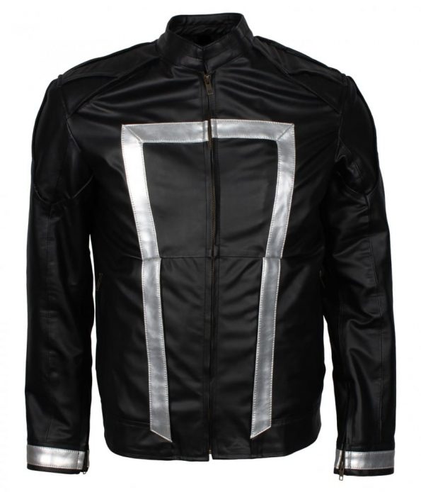Ghost Rider Agents of Shield Faux Black Biker Leather Jacket