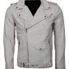 Men Classic Boda Biker Brando Quilted Maroon Biker Leather Jacket