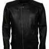 Tom Cruise Fur Collar Top Gun Aviator Black Bomber Leather Jacket