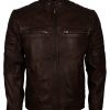 Mens Agent of Shield Ghost Rider Striped Black Biker Leather Jacket