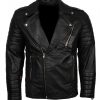 Mens Classic Brando Boda Biker Quilted White Motorcycle Leather Jacket