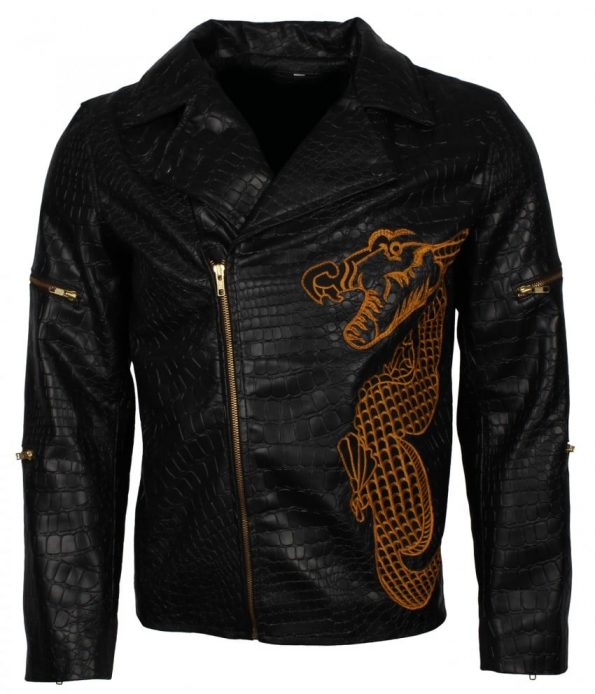 Men's Killer Croc Suicide Squad Waylon Jones Black Faux Leather Jacket