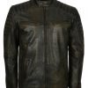 Classic Cafe Racer Quilted Brown Mens Motorcycle Leather Jacket