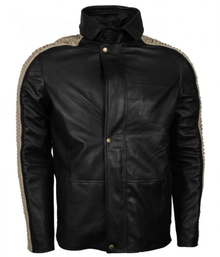 Star Wars Diego Luna Rogue One Parka Fur Faux Black Leather Jacket