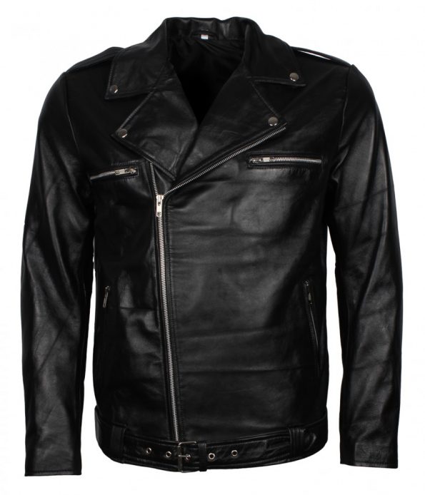 The Walking Dead Negan Biker Men Black Motorcycle Leather Jacket