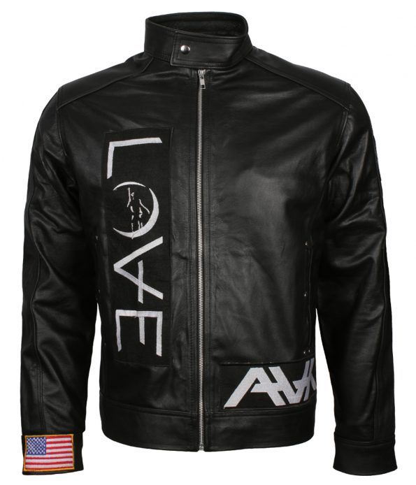 Angel and Airwaves Tom Delonge Embroidered Black Faux Leather Jacket