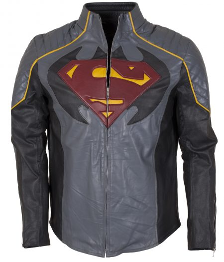 Batman Vs Superman Dawn Of Justice Grey Faux Leather Jacket Cosplay Costume