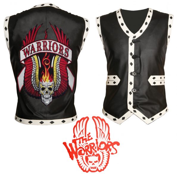 Men The Warriors Movie Black Biker Faux Leather Vest