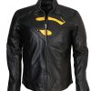 Superman Smallville Yellow Red Faux Black Leather Jacket cosplay costume