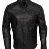 Batman Arkham Knight Hooded Men's Leather Jacket