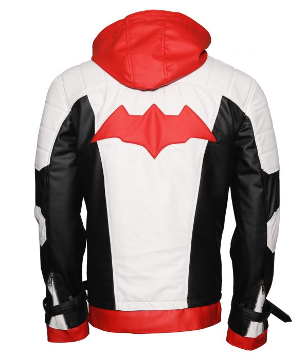 The Batman Arkham Knighs White And Black Faux Leather Jacket Plus Vest
