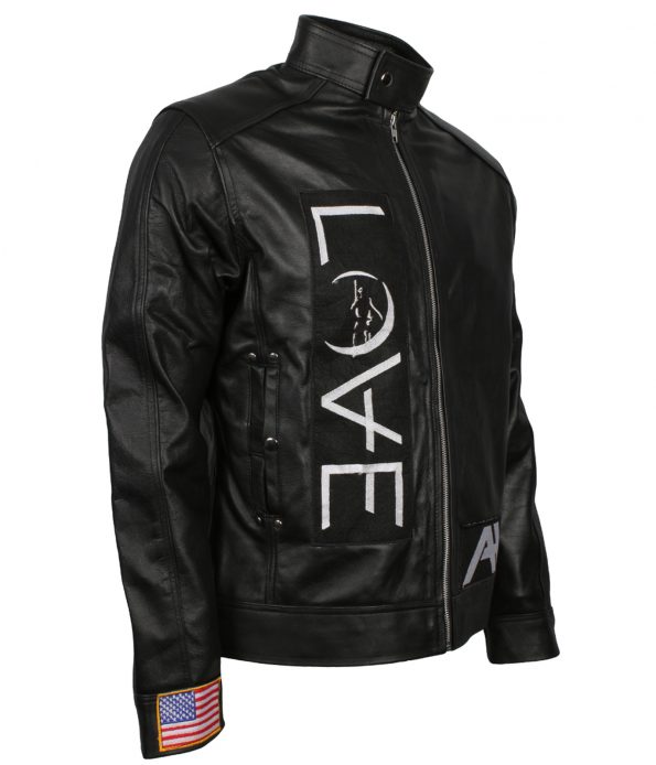 Angel and Airwaves Tom Delonge Embroidered Black Leather Jacket france