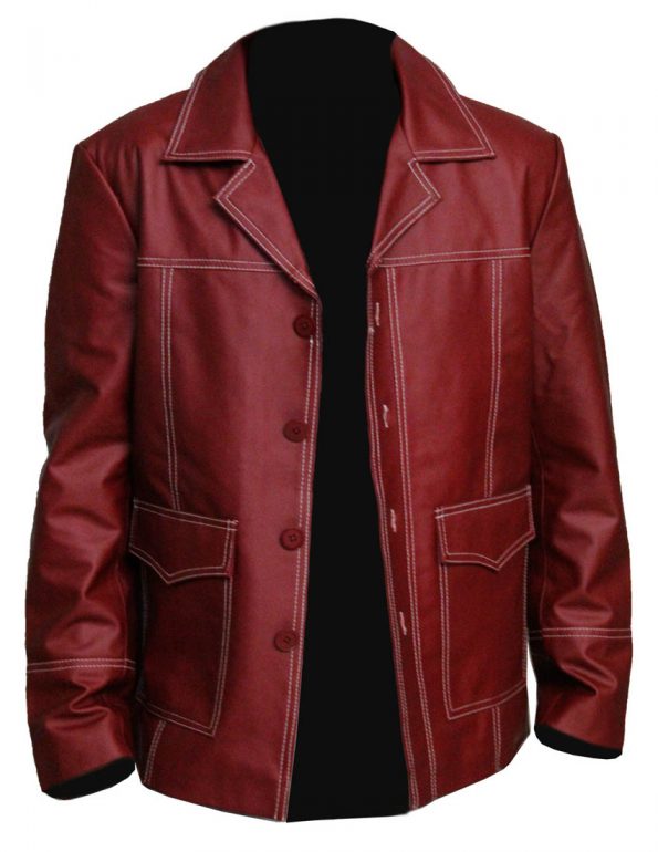 Brad Pitt Fight Club Tyler Durden Leather Coat Jacket