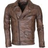 X Men Wolverine Brown Waxed Leather Jacket