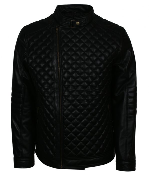 Classic Diamond Black Leather Jacket
