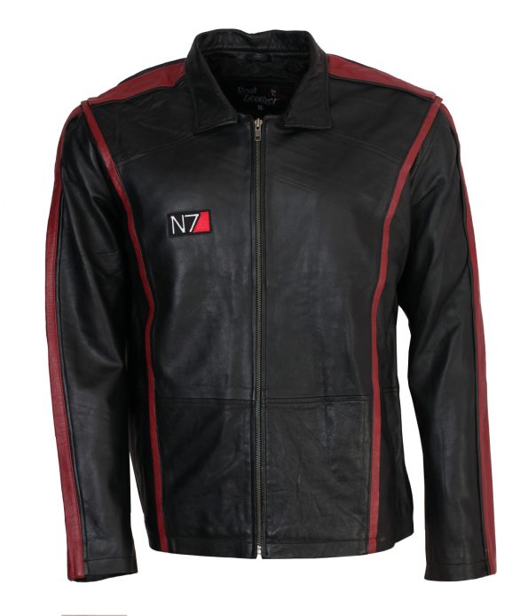 Mass Effect 3 N7 Gaming Red Black Leather Jacket