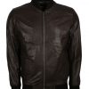 Men Brown Designer Leather Motorcyle Jacket