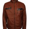 Men Classic Brown Bomber Leather Jacket
