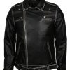 Men Vintage Styled Black Moto Leather Jacket