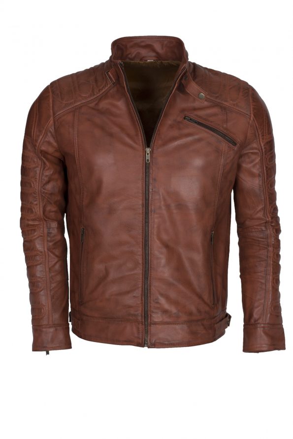 Men Classic Marlon Brando Leather Jacket