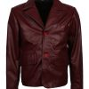 Men The Warriors Movie Red Leather Vest Costume