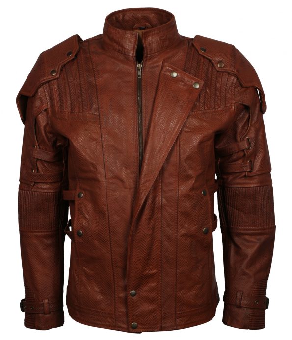 Men Guardian Of Galaxy Star Lord II Leather Jacket