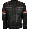 Men Vintage Styled Black Moto Leather Jacket