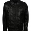Men Classic Quilted Cafe Racer Brown Flap Pocket Leather Jacket