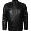 Mens Brown Designer Bomber Quilted Leather Jacket
