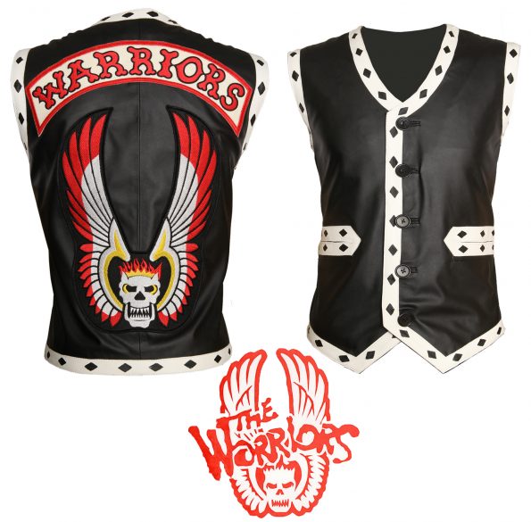 Men The Warriors Movie Black Eagle Biker Leather Vest