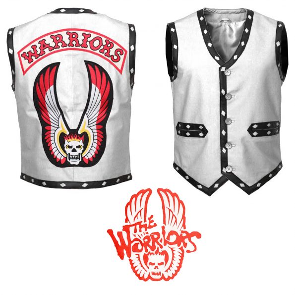 Men The Warriors Movie Tan White Eagle Leather Vest