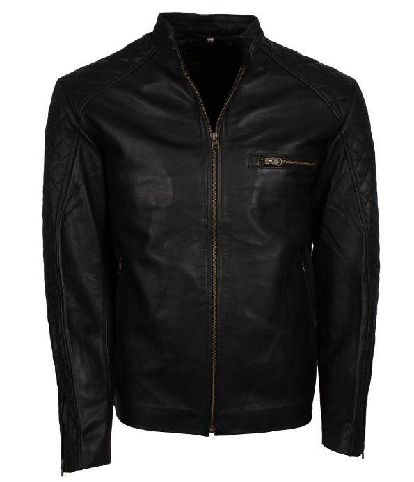 Men Vin Diesel Black Biker Leather Jacket