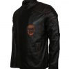Men Skull Distressed Embossed Black Biker Leather Jacket