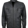 Men Casual Designer Bomber Brown Real Leather Biker Jacket free shipping