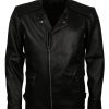 Mens Best Rusty Black Distressed Black Real Biker Leather Jacket fashion clothing