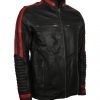 FRISCO Men Leather Jacket Black Quilted Asymmetrical Motorcycle Vintage Leather Jacket biker