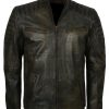 Mens Vintage Designer Rusty Brown Quilted Distressed Biker Leather Jacket fashion clothing