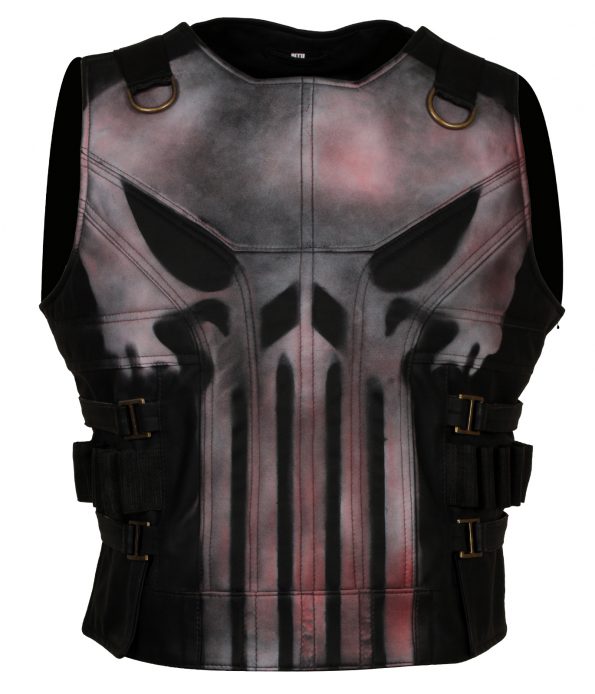 Punisher II Bloody Black Leather Vest