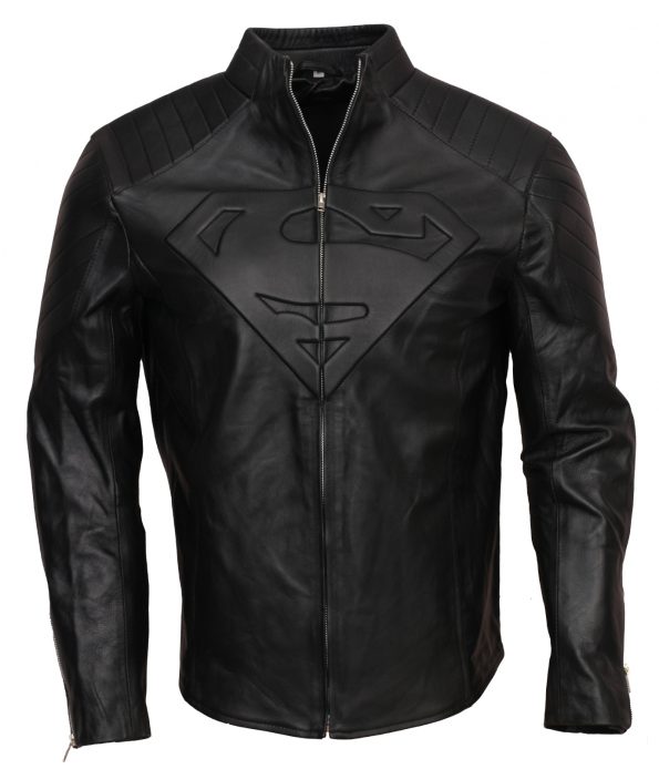 Superman Smallville Men Cosplay Black Leather Jacket