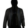 Men Classic Brando Rub off Black MotorCyle Leather Jacket